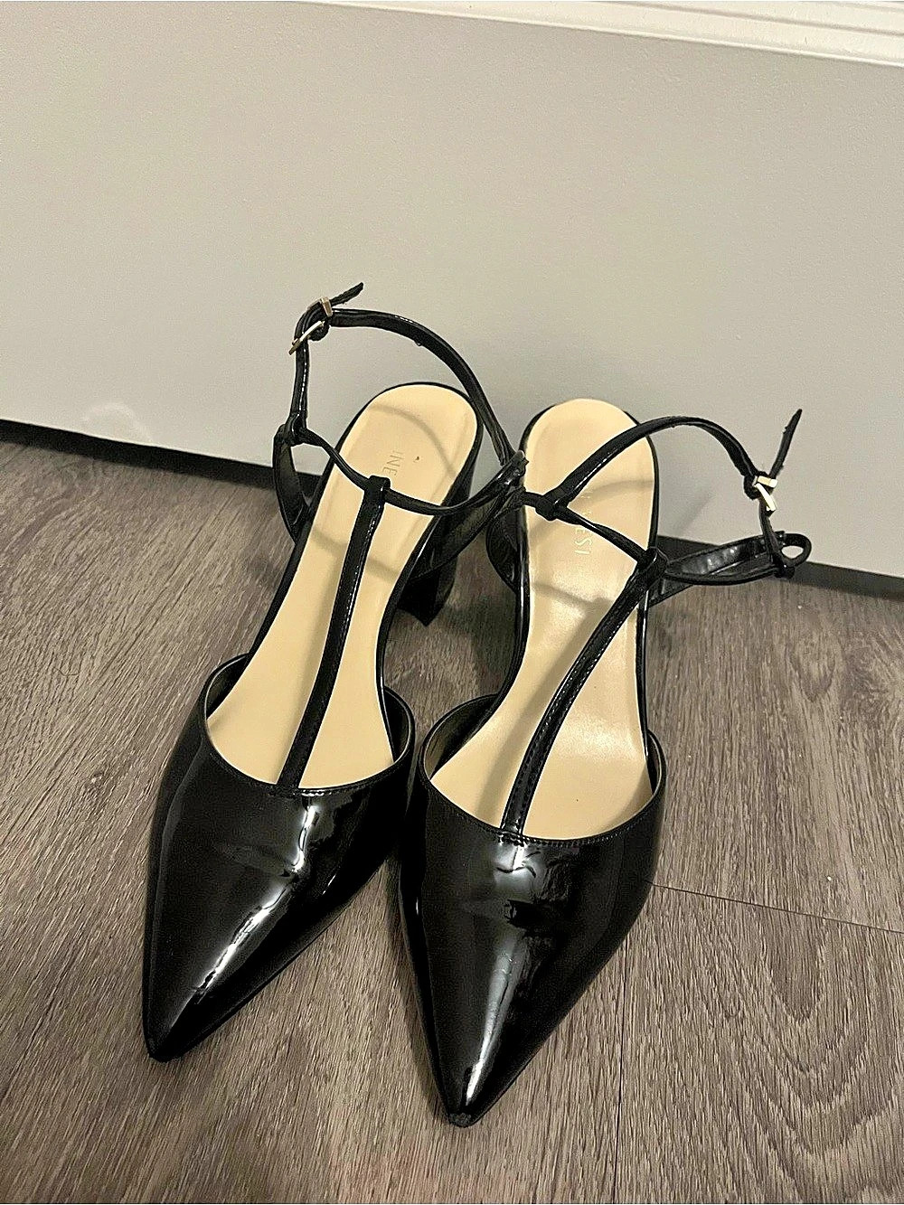 Nine West
Pointed-Toe Ankle Strap Heels in Black